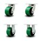 Service Caster 6 Inch Heavy Duty Green Poly on Cast Iron Wheel Caster Swivel 2 Rigid SCC, 2PK SCC-KP92S630-PUR-GB-2-R-2 - alternate 1